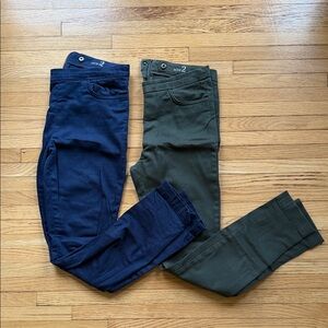 J Crew Dannie Navy and Olive Pants Bundle Sz 2